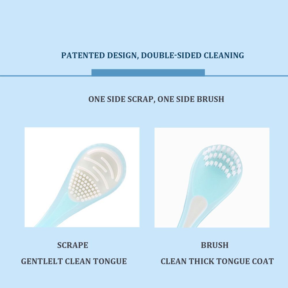 [Hàng mới về] Bàn chải vệ sinh lưỡi hai mặt bằng silicon tiện dụng