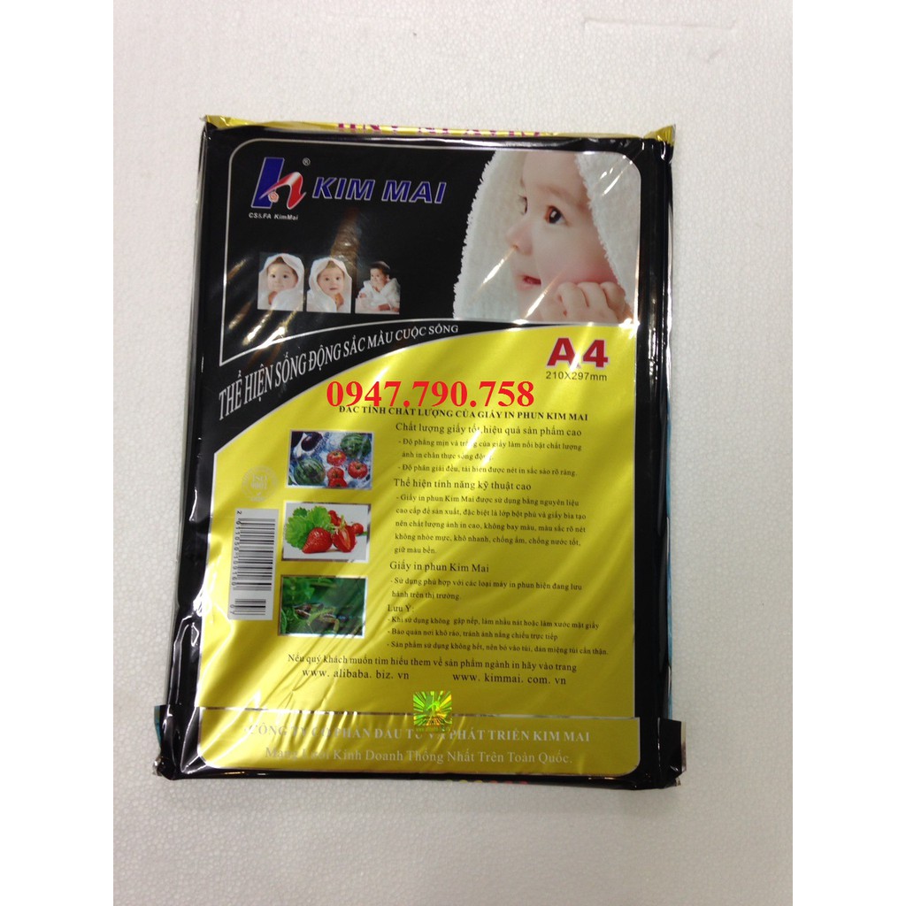 Giấy in ảnh Kim Mai A4 ĐL230gsm ĐL 230