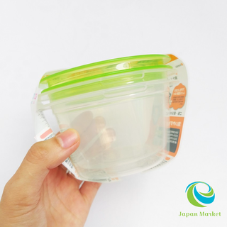 Bộ 2 hộp nhựa Inomata 270ml hàng Nhật chịu nhiệt 140 độ C (nắp không rãnh dễ vệ sinh)