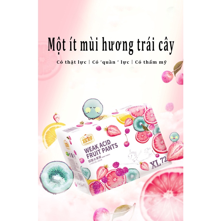 Tã quần Yiying Trái cây axit yếu tã L38/XL36/XXL34/XXXL32 tã bỉm quần dán sơ sinh tã em bé