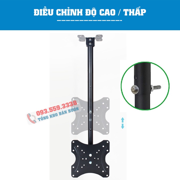 Giá Treo Tivi Thả Trần Xoay 360 Độ 24 - 43 Inch - Giá Treo Tivi Ngược Trần Hàng Nhập Khẩu Model: DJ01