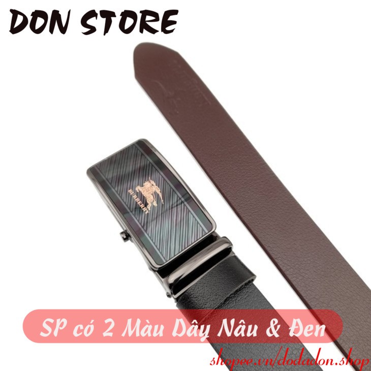 [Full Hộp] Thắt Lưng Nam Dây Da Bò Thật 100%  Kiểu Khóa Tự Động Thép Không Gỉ Cao Cấp (BH 12 THÁNG)