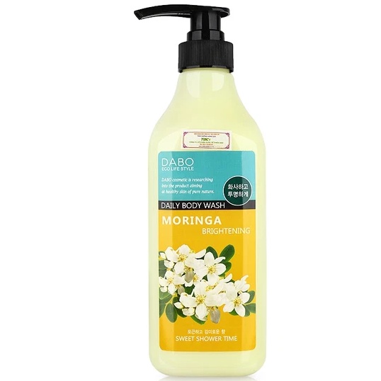 Sữa tắm dành cho da da dầu nhờn hương hoa chùm ngây dịu nhẹ, thanh mát DABO MORINGA Hàn Quốc 750ml / Chai- HÀNG CHÍN