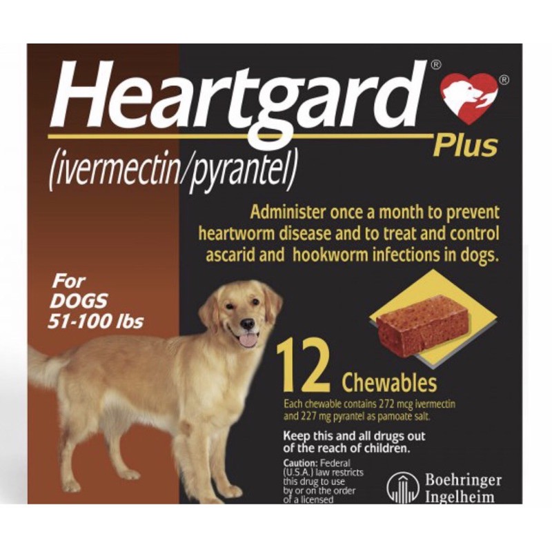 1 Viên HEARTGARD 22,5-45kg loại bỏ giun cho chó