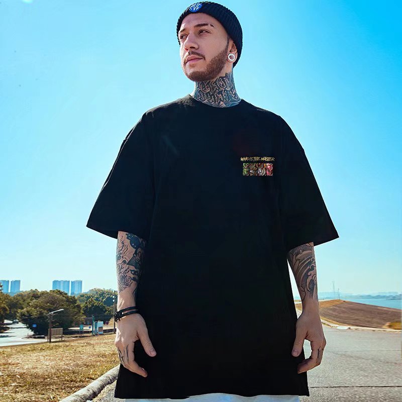 Áo Thun Tay Ngắn Dáng Rộng In Chữ Thời Trang Mùa Hè Hàn Quốc Cho Nam size M-8XL