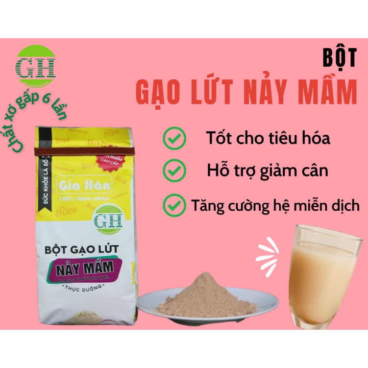 [ HCM Giao Hỏa Tốc] Bột Gạo Lứt Nảy Mầm 100% Nguyên Chất Gia Hân 500gr