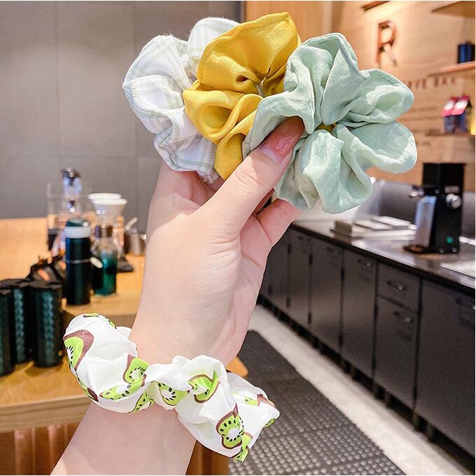 Dây buộc tóc thiết kế co giãn phong cách Retro Hàn Quốc