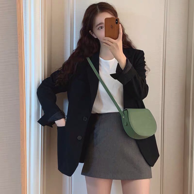 (ORDER) Áo khoác Blazer nữ màu đen đơn giản thanh lịch nhẹ nhàng style Hàn Quốc | BigBuy360 - bigbuy360.vn