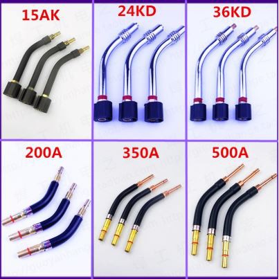 Cổ cong súng hàn mig 15AK-25AK-24KD-36KD-T200-350A-500A- Đầu cong súng hàn kèm nối bép