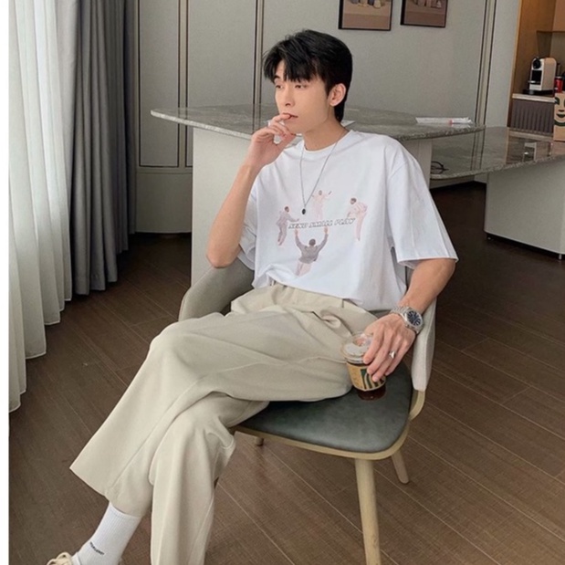 Quần dài ống rộng phong cách quần vải cạp cao Hàn Quốc thời trang baggy quần đen cho nam unisex karik simple trousers thẳng