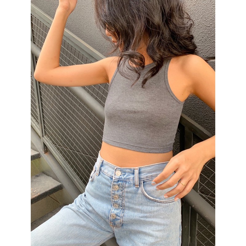 Áo ba lỗ nữ trơn dáng croptop chất thun gân Mỹ ( Basic TankTop) | BigBuy360 - bigbuy360.vn