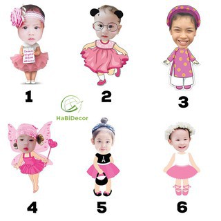 Thiết kế hình Chibi cho bé trang trí tiệc sinh nhật theo yêu cầu TK 001