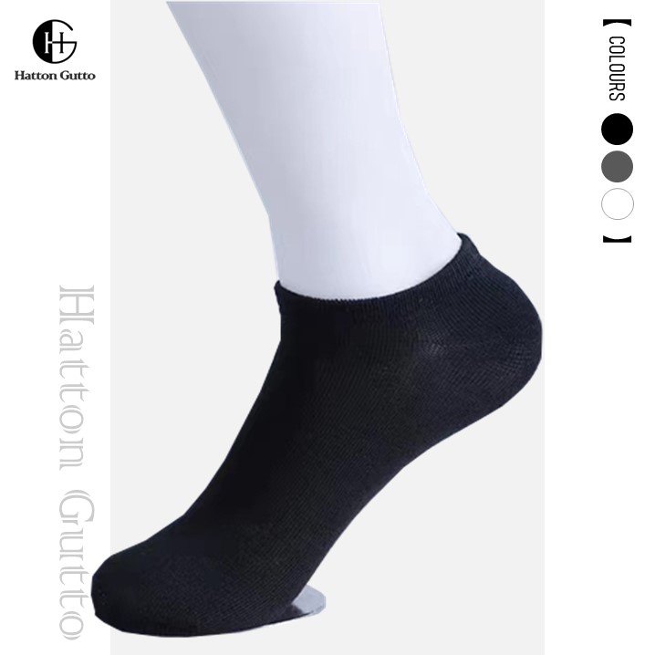 Tất vớ Hatton Gutto thể thao cổ thấp màu đơn giản thoáng khí thời trang cho nam