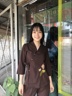 Đồ lam đi chùa.áo lam phật tử .nhật sen