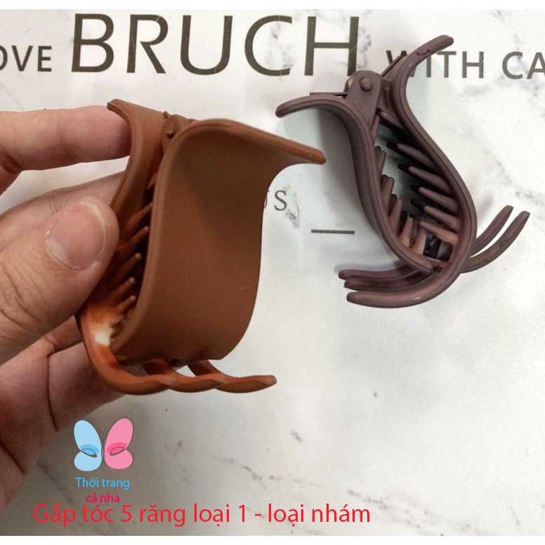 Kẹp tóc gấp tóc 3 răng 5 răng màu nhám loại 1 - DBT28