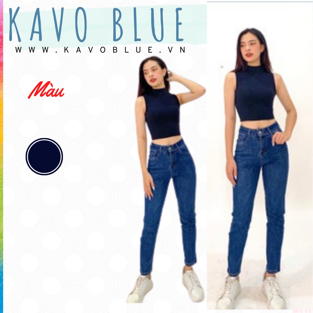 Quần Bò Nữ Dáng Boy KAVO BLUE Co Giãn 4 Chiều Chất Dày Dặn Mã BY838-357