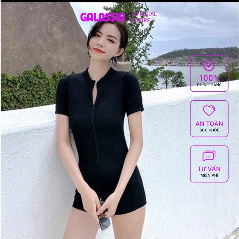 Bikini đi biển đồ bơi nữ 1 mảnh kín đáo dài tay chống nắng đi bơi du lịch GALASSIA