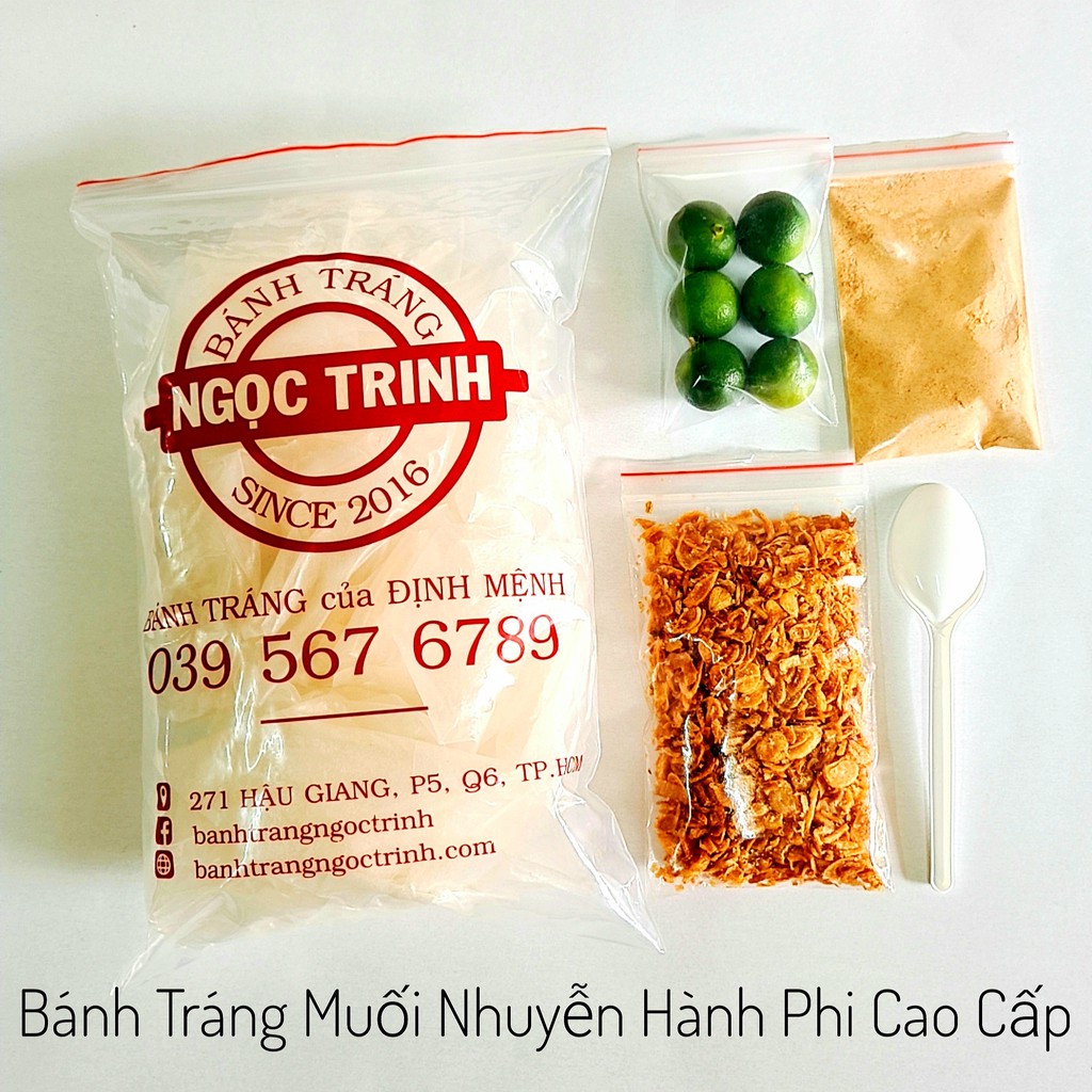 (Túi 350g) Bánh tráng muối nhuyễn hành phi cao cấp bánh tráng Ngọc Trinh