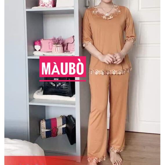 Đồ bộ mặc nhà thun lạnh tay lỡ quần dài