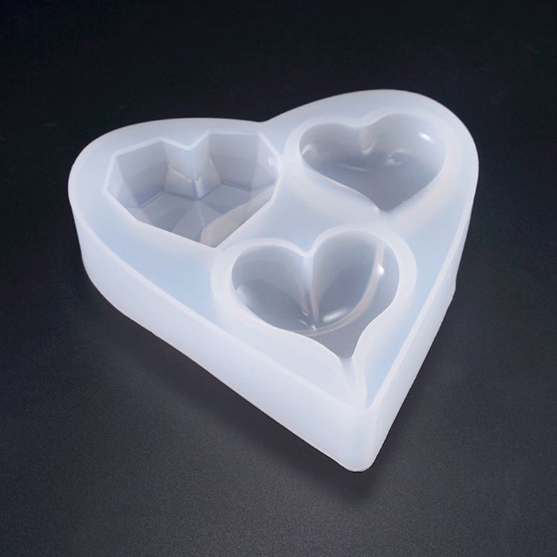 Sa Khuôn Silicone Làm Đồ Thủ Công 3 Trong 1 Hình Trái Tim Cho Bé