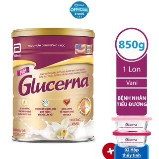 [Tặng 02 Hộp thủy tinh] Sữa bột dành cho người bị tiểu đường Glucerna 850g/lon