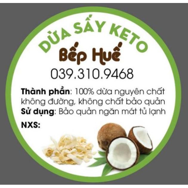 200g Dừa sấy khô giòn không đường ăn kiêng Keto/Das Healthy