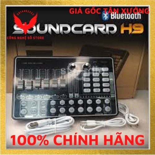 (Hàng có sẵn) Sound Card Thu Âm Livestream H9, card âm thanh kết nối Bluetooth,hát karaoke, lviestream
