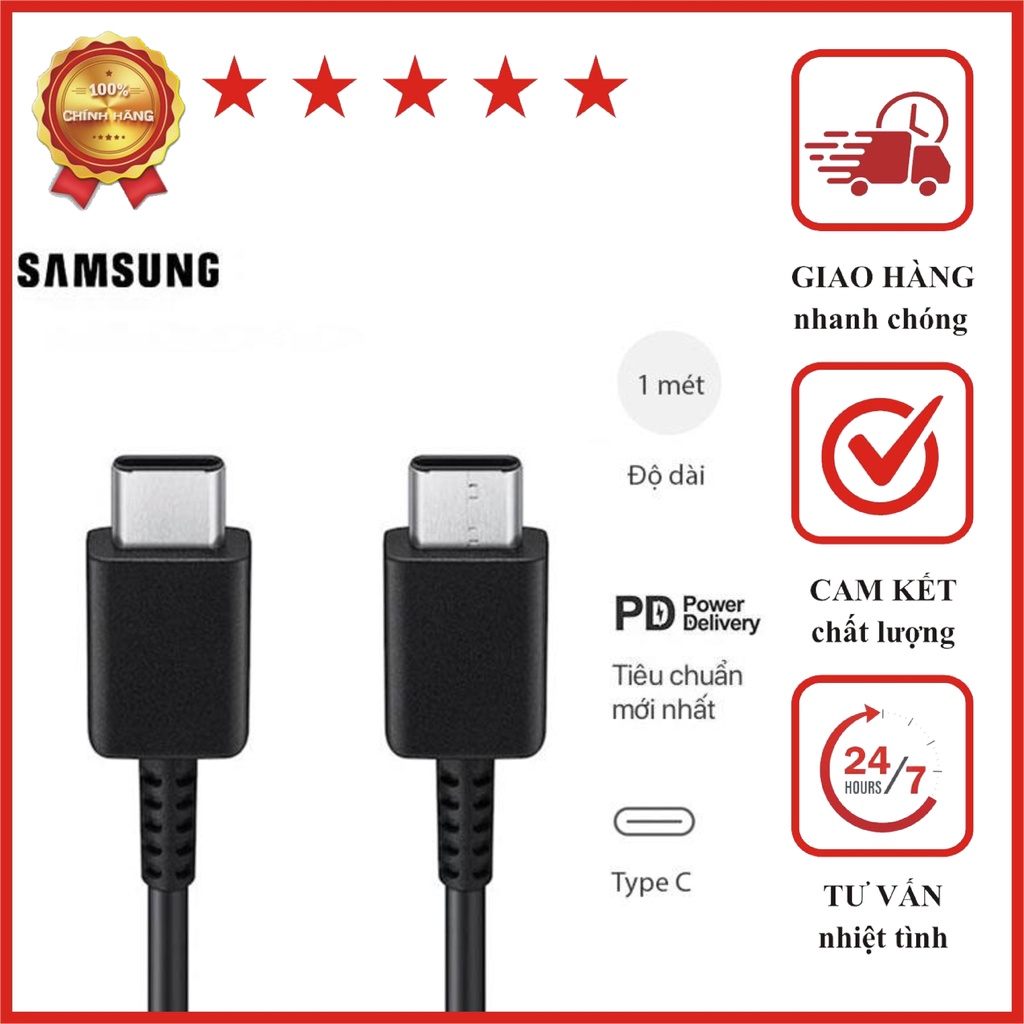[CHÍNH HÃNG-ZIN]-Cáp samsung Note10 - 2 đầu type C