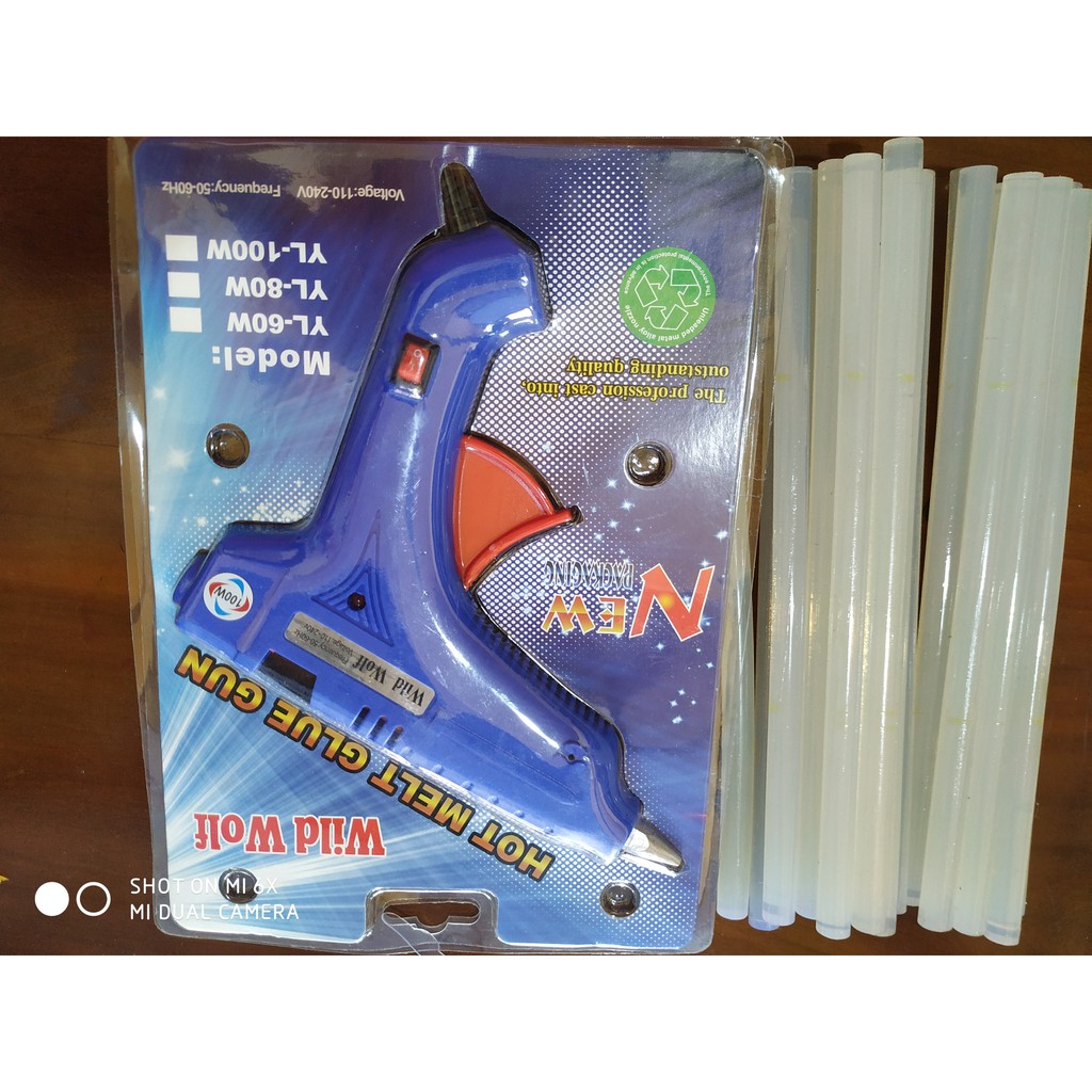 Com bo súng bắn keo 100W + 10 cây keo nến to