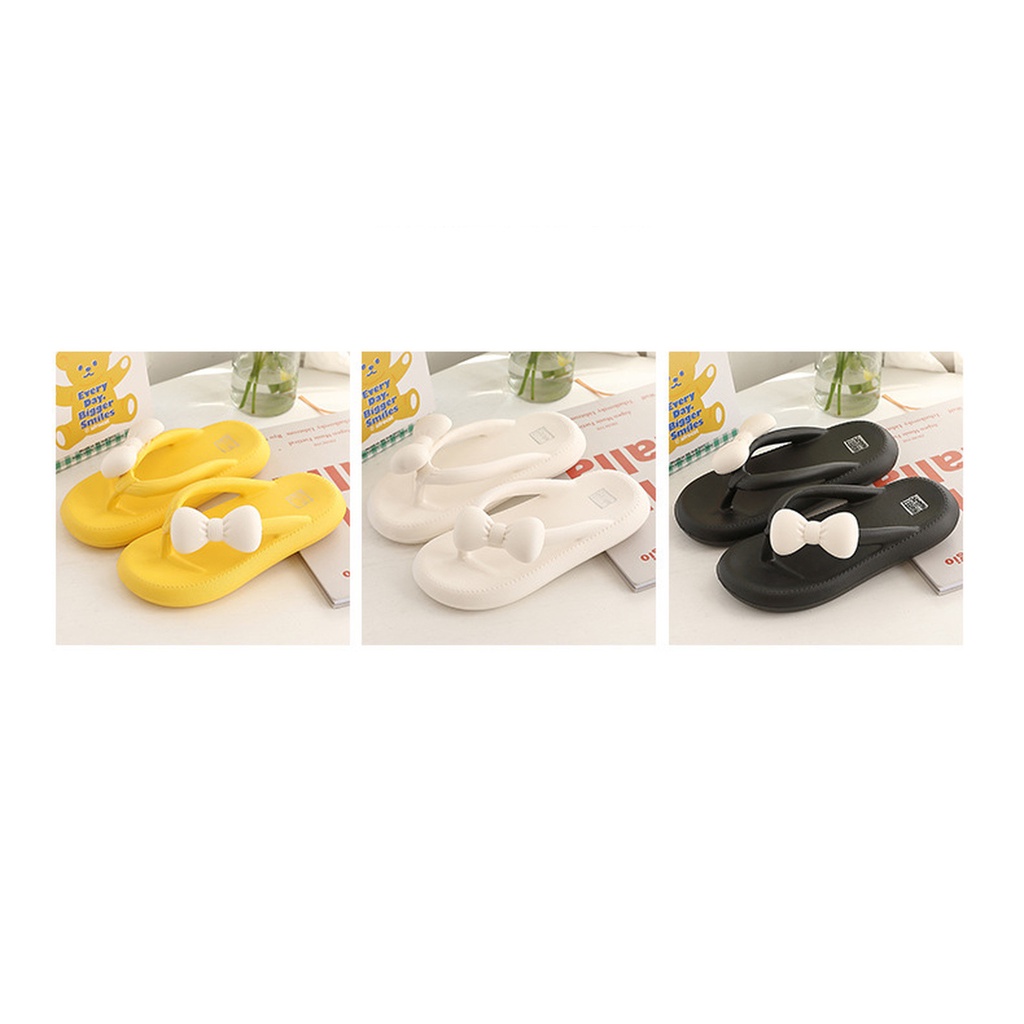 Dép Xỏ Ngón Đế Dày Chống Trượt Đính Nơ Thời Trang Mùa Hè Cho Nữ