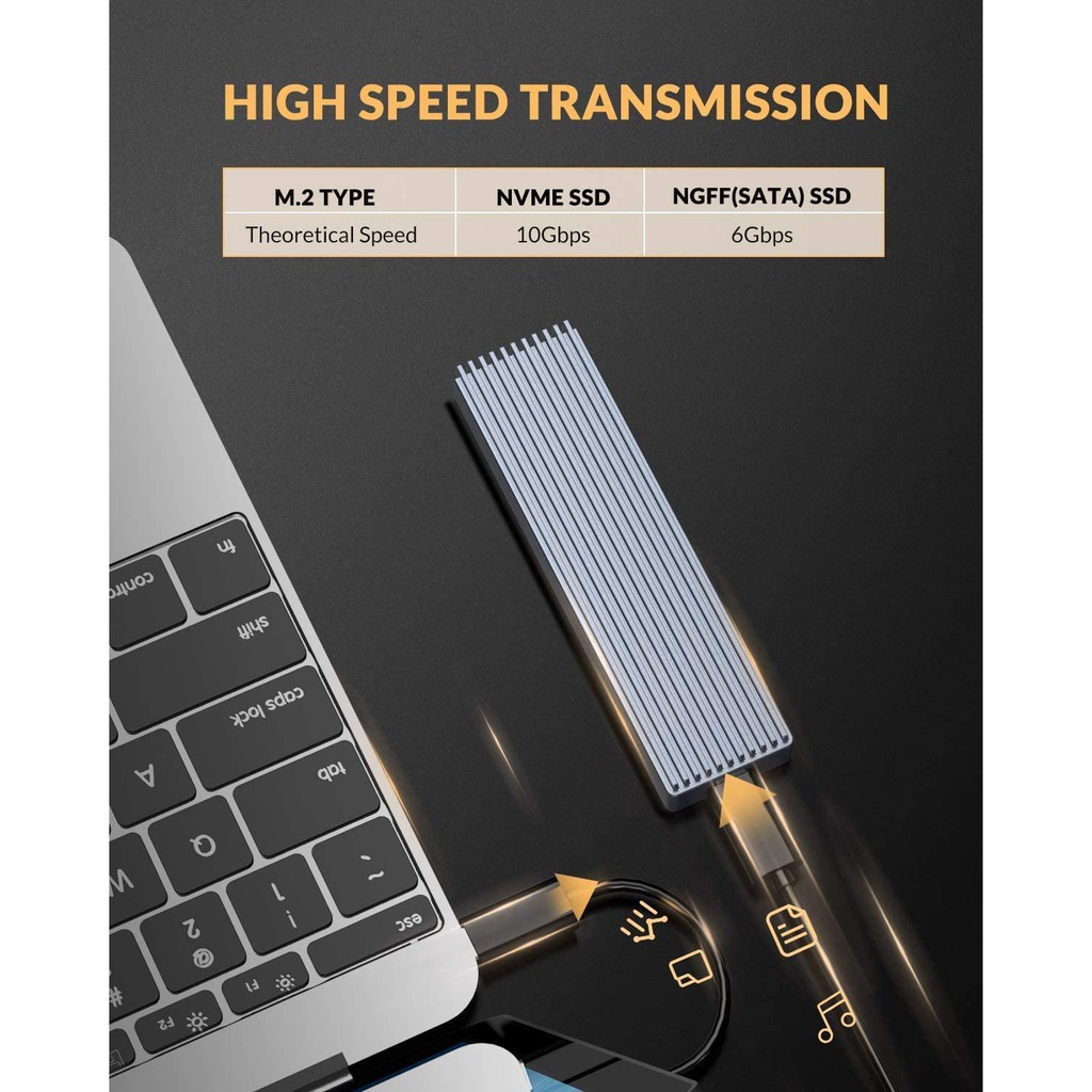 ORICO Vỏ Ổ Cứng Ssd M2 Nvme Kèm Cáp Usb C 10gbps Tiện Dụng Chất Lượng Cao(M2PJM)