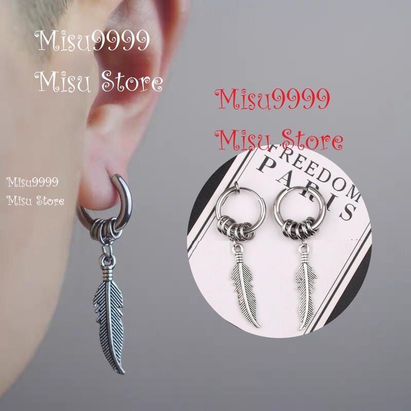 Khuyên, kẹp titan ft lông vũ And circle min