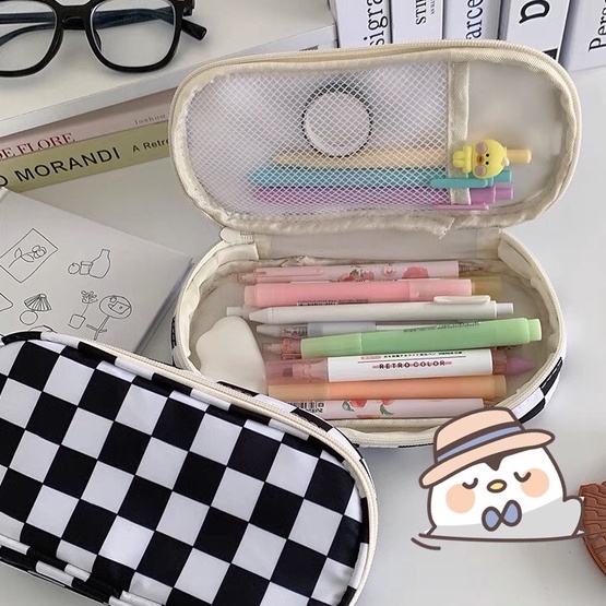 Túi Bút Vải Korea , Hộp Bút Canvas, Nhiều Ngăn Đa Năng Nhiều Ngăn Dễ Thương Cho Học Sinh - Tiệm Ngựa Gỗ