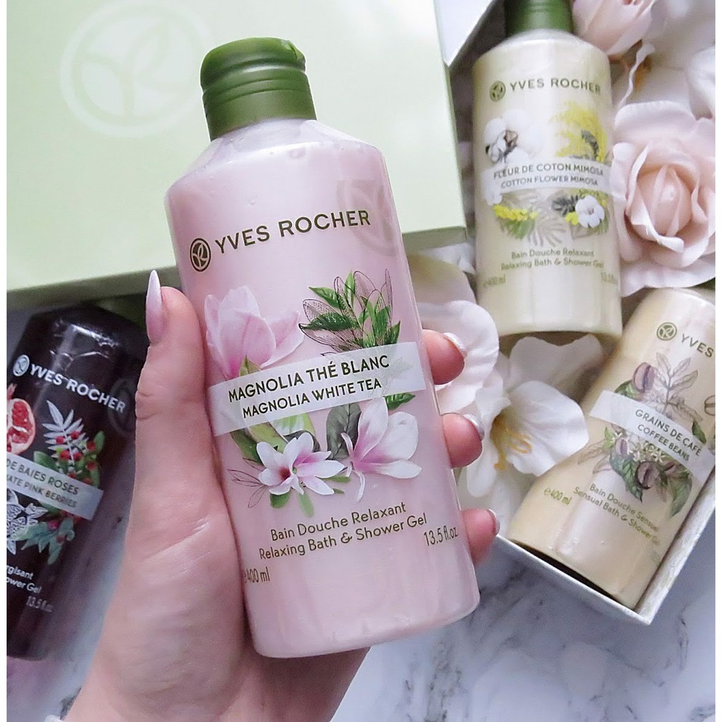 [CHÍNH HÃNG] Sữa Tắm Yves Rocher Magnolia White Tea Relaxing Bath & Shower Gel 400ml