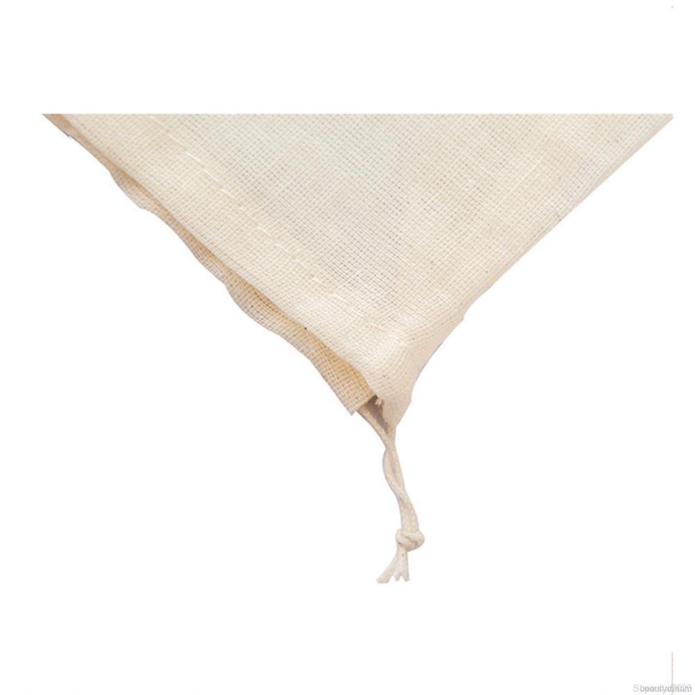 Túi lọc thực phẩm bằng cotton có dây rút dễ làm sạch và tái sử dụng 23*21cm