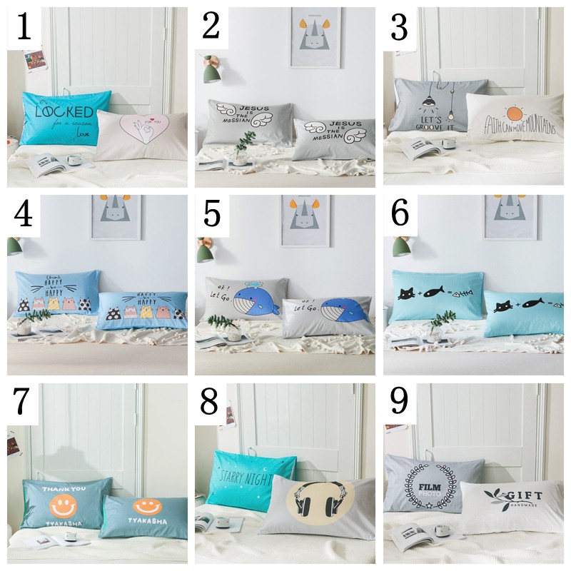 Set 2 Vỏ Gối Cotton Cao Cấp