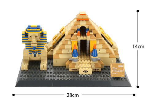 Lego Building Tòa nhà nổi tiếng thế giới Ai Cập Gusa Mô hình Kim tự tháp Xếp hình Khối xây dựng Đồ chơi trẻ em