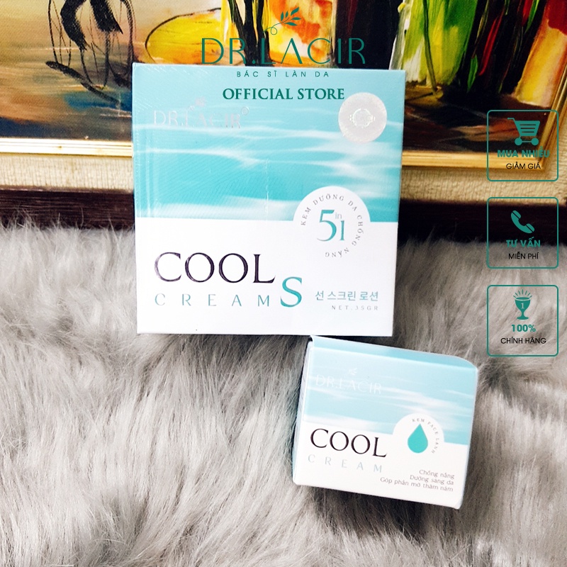 Kem dưỡng da chống nắng,cấp ẩm,làm trắng da ban ngày Mini Cool Cream DR.LACIR hộp 5g DR601