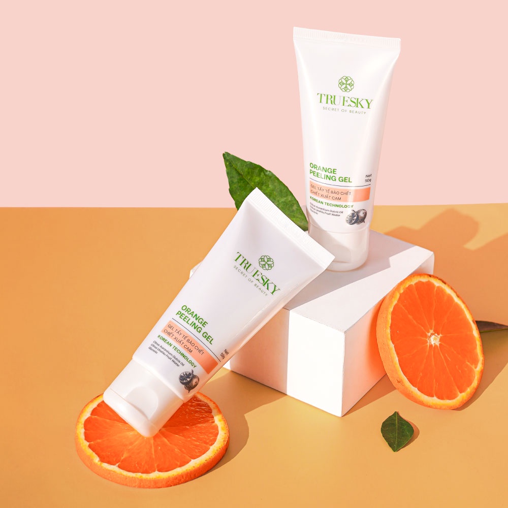 Tẩy tế bào chết da mặt dạng gel Truesky chiết xuất cam 50g - Orange Peeling Gel