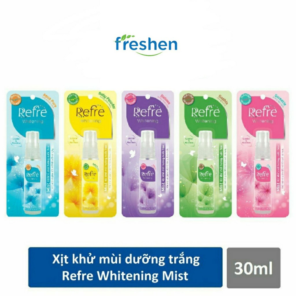 Refre - Xịt khử mùi dưỡng trắng hương nước hoa 30ml