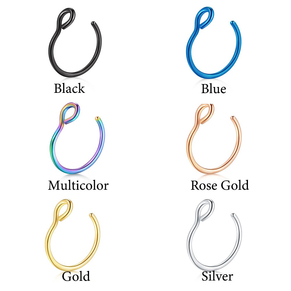 Khuyên mũi bằng thép không gỉ nhiều màu thời trang dành cho nữ