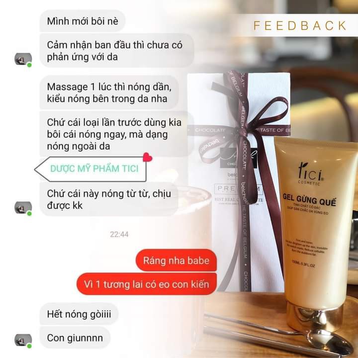 Gel Tan Mỡ Gừng Quế Tici, Giảm Mỡ Thừa Vùng Bụng, Bắp Đùi,Bắp Tay,Săn Chắc Da,Giảm Thâm Nám,Rạn Nứt Do Lão Hóa