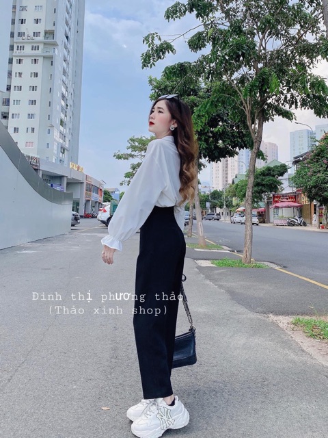 QUẦN BAGGY PHONG CÁCH HÀN QUỐC LƯNG CAO HACK DÁNG