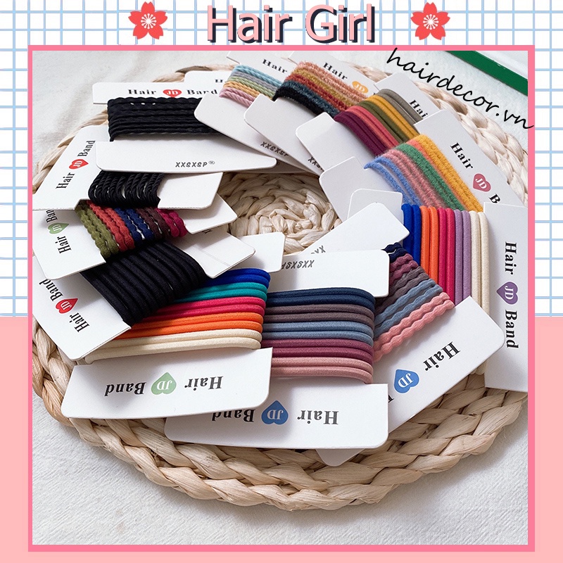 Dây Buộc Tóc Co Giãn Màu Trơn Thời Trang Cho Nữ