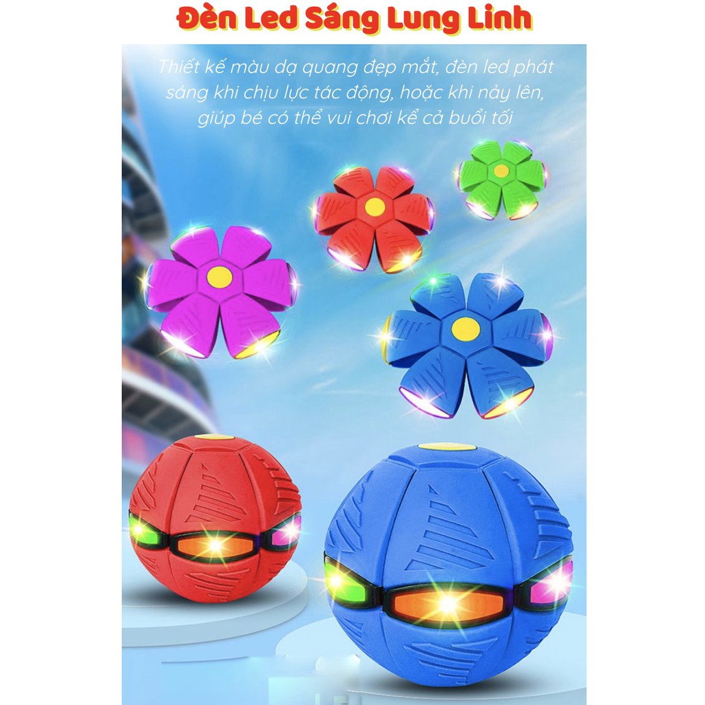 BÓNG ĐÁ KHÔNG CẦN BƠM HƠI XẾP GỌN FOOTBALL KIDS USA CÓ ĐÈN LED (Blue)