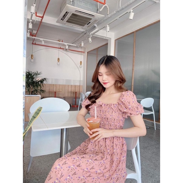 Váy hoa nhí chun ngực ( giao ngẫu nhiên, chọn màu trên live)