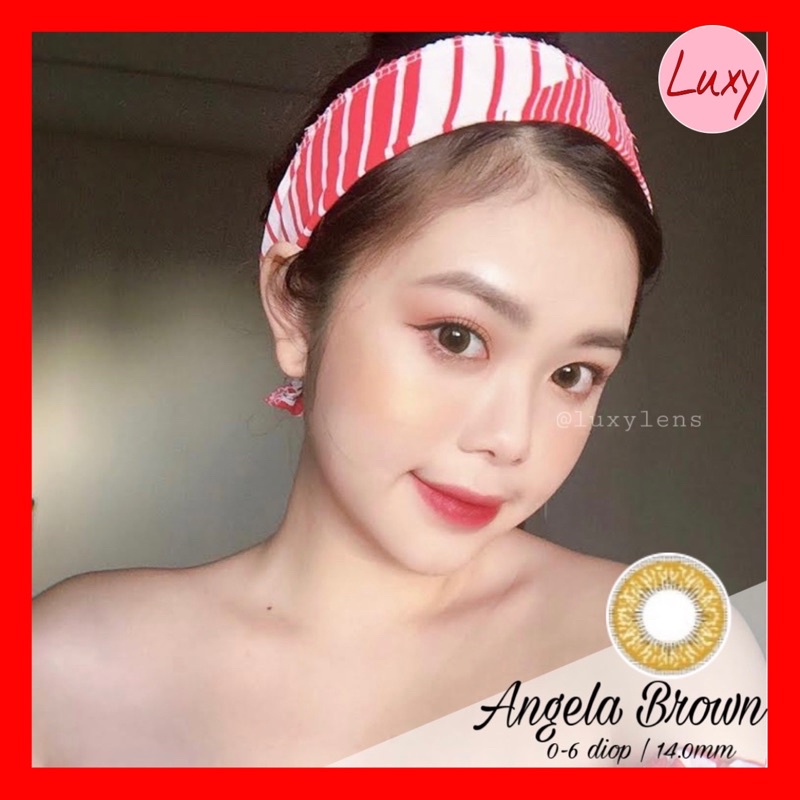 [Ảnh Thật] Lens Angela Brown 0-6 Độ LUXY LENS CHÍNH HÃNG HÀN QUỐC - Chất Lượng Hàng Đầu Hà Nội