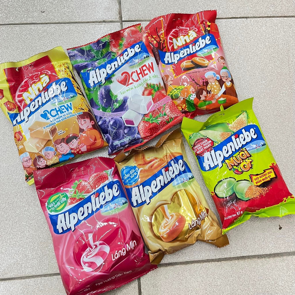 Kẹo béo cứng mềm Alpenliebe các vị gói nhỏ 87g