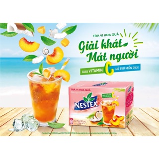 Trà đào dừa hòa tan Nestea hộp 12 gói