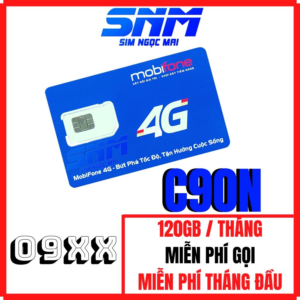 Sim 4G Mobifone C90N - FV119 Free Tháng Đầu - 4GB/NGÀY - 120GB DATA TỐC ĐỘ CAO - MIỄN PHÍ GỌI - SIM NGỌC MAI